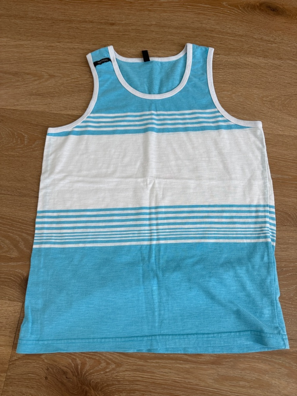 Men's Blue & White Striped Tank Top